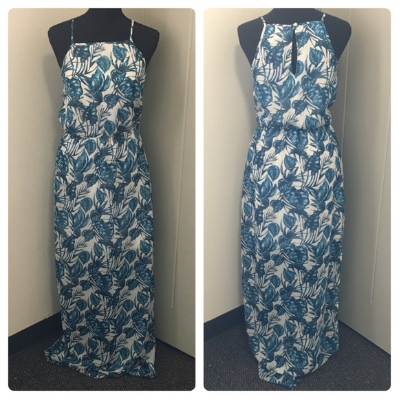 h&m leaf print dress